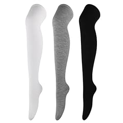 3 Pairs: Solid White/Black/Light Grey