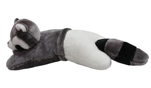 Image of Tickles Raccoon Soft Stuffed Plush Animal Bolster Pillow Cushion for Kids Boys & Girls Birthday Gift (Size: 40 cm Color: Grey & White)