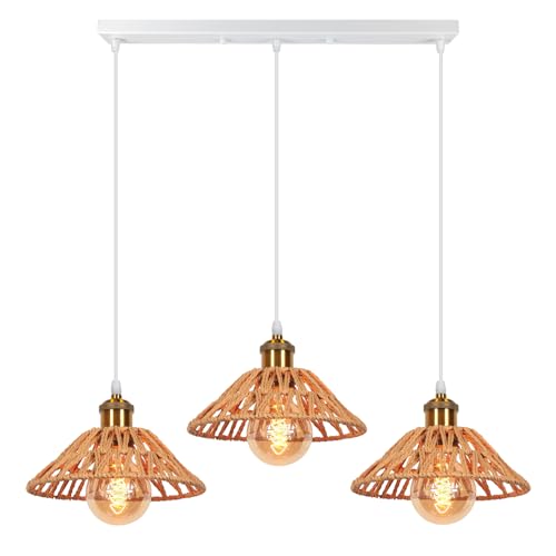 PETITES ECREVISSES Suspension Lustre Industrielle 3 Lampes Luminaire Plafonnier Vintage Lustre Abat-Jour Ø22 cm en Métal de douille E27 Lampe Rétro pour...