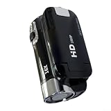 Videocamera digitale, 1080p per videocamera con zoom 16x, schermo LCD girevole da 2,7 pollici per registrazione professionale ad alta definizione (nero)