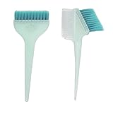 Hair Dye Brush, Glitter Handle Ergonomic Portable Exquisite Double Sided Dye Brush for Home (Green)