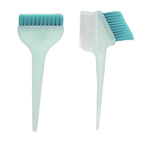 Qukaim Cepillo de tinte de doble cara, 2 peines, aplicador de doble cara con mango de purpurina para resaltar el cabello, color verde