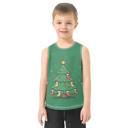 Christmas Tree Green Boys Tank Tops Toddler Boys' Assorted Sleeveless Tank Tops for Summer,3T2
