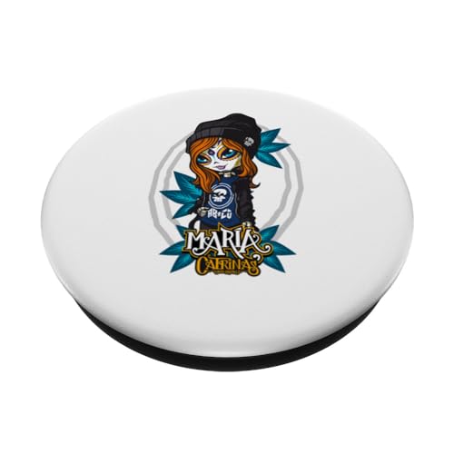 Catrinas Underworld - Colorful Day of the Dead Designs PopSockets Swappable PopGrip, Black - Image 2