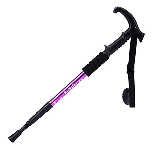 Bastones Telescópicos Ajustables Plegables, Mango Ergonómico para Senderismo, Camping, Montaña, Mochilero, Trekking, 2 Piezas