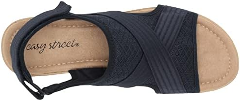 Easy Street Women's Raeven Wedge Sandal, Navy Mesh, 6 | Image 4
