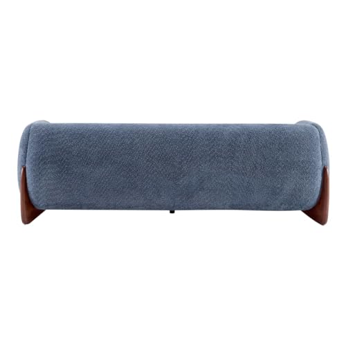 Image of LEGACY OF COMFORT Amala 80 inch Upholstered 3 Seater Sofa Three Seater Sofa with Wooden Legs for Living Room Hotels & Offices (Blue)