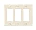 Leviton 80411-T 3-Gang Decora/GFCI Device Wallplate, Standard Size, Thermoset, Device Mount, Light Almond