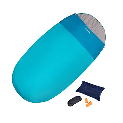 Luzhengyang Egg-Shaped Single Sleeping Bag for Cold Weather Hiking | Compact Weight Adult Camping Bag with Double-Sided Zipper - 1.6kg, Blue