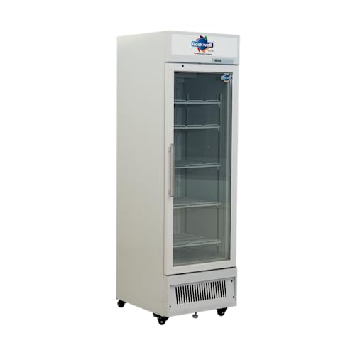 Image of ROCKWELL 379L, Single Glass Door Visi Freezer, Internal LED, Heavy Duty (VF500C, White), 4 Year Warranty