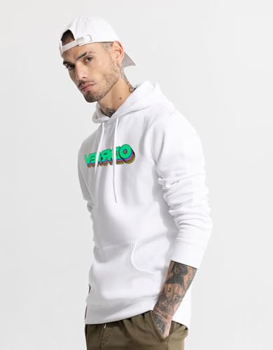 Image of Veirdo Cotton Poly Fleece Oversized Hooded Sweatshirt Baggy Fit Stylish Pocket Graphic Printed Hoodie for Men (Available in Sizes: S to 3XL)