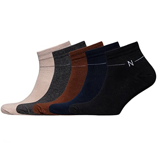 Nudus Men’s Ankle Socks - 5 Pair Gift Box - Moisture Wicking, Soft And Thin #TOP26