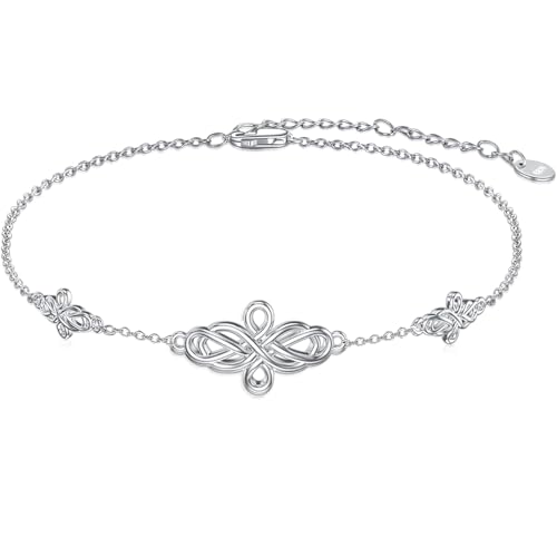 WINNICACA Celtic Bracelet Mothers Day Gifts for Mom Sterling Silver Bracelets for Women Infinity Adjustable Good Luck Irish Bracelet Jewelry Gifts for Women Her Wife Birthday Gift Ideas form Daughter