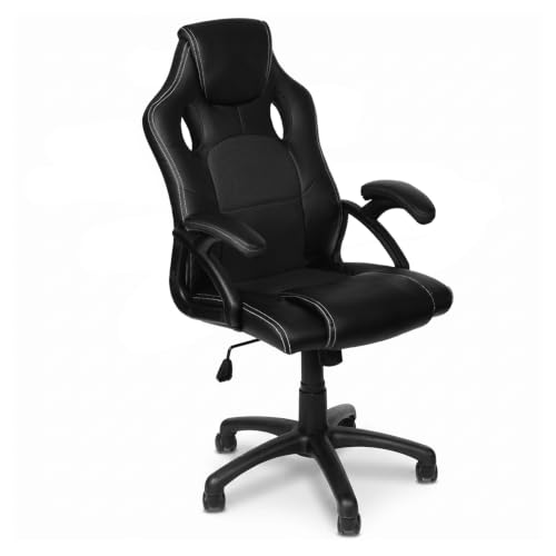 Panorama24 Gamer Stuhl Gaming Schreibtischstuhl Chefsessel Bürostuhl Ergonomisch, Schwarz...