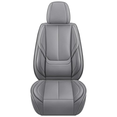 Image of MINGBRON Leather Car Seat Covers,Car Seat Covers Full Set,Automotive Seat Covers 5 Seats,Fit for Most Cars SUV and Most Sedans Grey