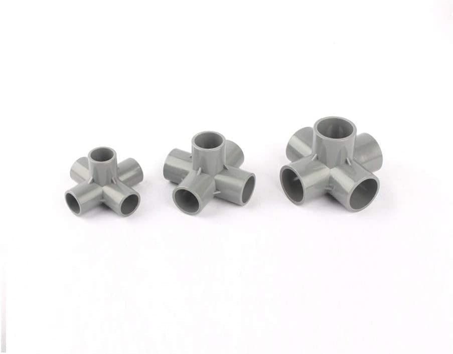 Raccords de tuyaux en PVC, 10 pièces PVC 20 mm, 25 mm, 32 mm, 40 mm, 50 mm Connecteur en T à quatre, cinq et six voies Adaptateur de tuyau d'irrigation de jardin Raccords de tuyaux Outils de bricolage