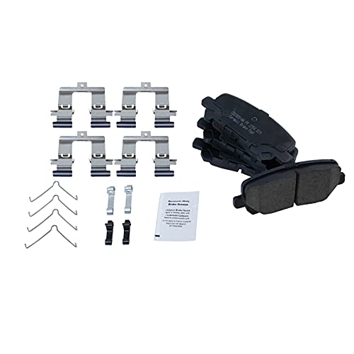 Image of TRQ Rear Brake Pad & Rotor Kit Ceramic Premium G-Coated Compatible with 2011-2017 Honda Odyssey