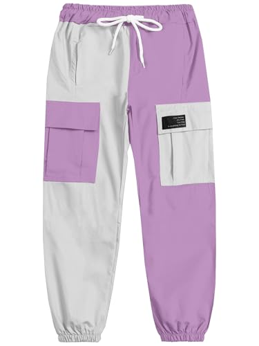 Image of Cromoncent Girls&Womens Cargo Pants Elastic Waist Lightweight Outdoor Jogger Pants, 6 Years - XX-Large