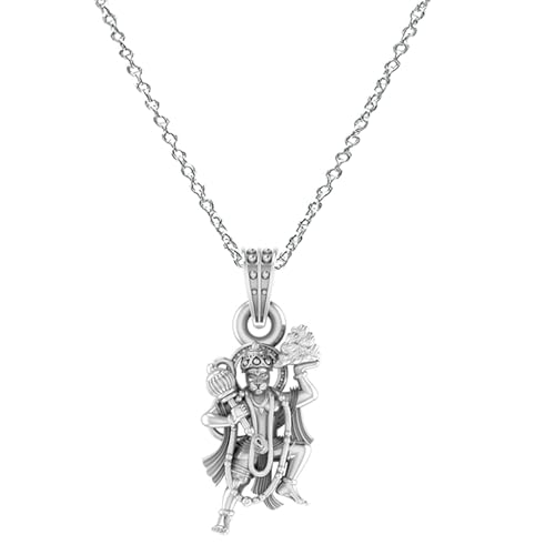 Médaillon Hanuman en argent pur, bijou d'exception Bajrang Bali mpsa7065-1