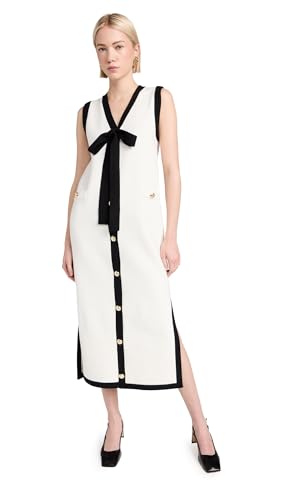 English Factory Women's Knit Midi Dress with Ribbon Tie