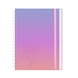Mohailin Spiral Notebook, 8.27 x 5.63 inches, 140 Pages, 120 GSM Premium Paper with Back Pocket, Purple-Pink Gradient