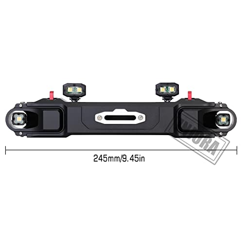 Injora Rc Metal Bumper Set Front And Rear Bumper With Spotlight For 1/6 Rc Crawler Axial Scx6 Jlu Upgrade Parts #TOP1