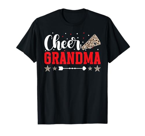 Cheer Grandma Leopard Grandma Of A Cheerleader Grandmother T-Shirt
