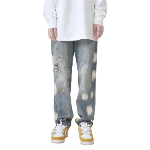 Men Jeans with Pockets Soft Trousers Korean Style Retro Cowboy Pants