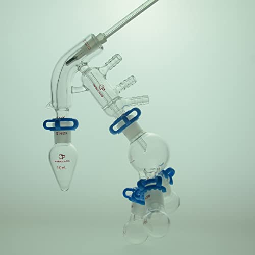 Proglass Glass Jacket Chemistry Lab Glassware Distillation Kit 14/20 Distilling Apparatus (Pack of All of The Parts)