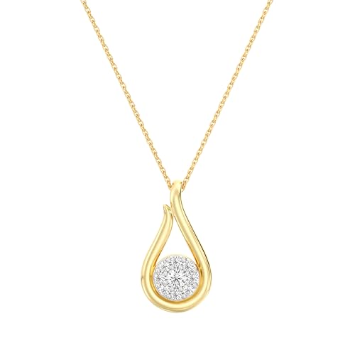 GILDED .25 CTTW Lab Grown Diamond Open Teardrop Pendant Necklace