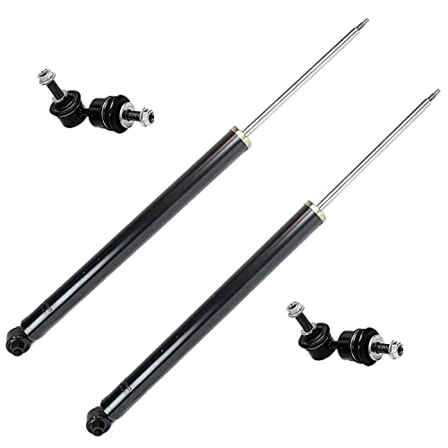 Image of Detroit Axle - Rear 4pc Shock Absorbers Kit for 2004-2009 Mazda 3, 2006-2015 5, 2 Shock Absorbers 2 Stabilizer Sway Bar End Links 2006 2007 2008 2009 Replacement