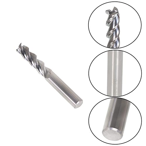 Image of 1 /2 Inch Milling Cutter 3 Slot Carbide End Milling Cutter Suitable for Aluminum Cutting Non-Ferrous Metal Cutting 1 Pieces