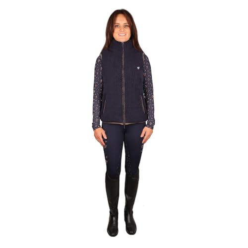 HY EQUESTRIAN Elevate Country Teddy Fleece Gilet - Navy - XX Large, Blue, XXL, Blue, XX-Large