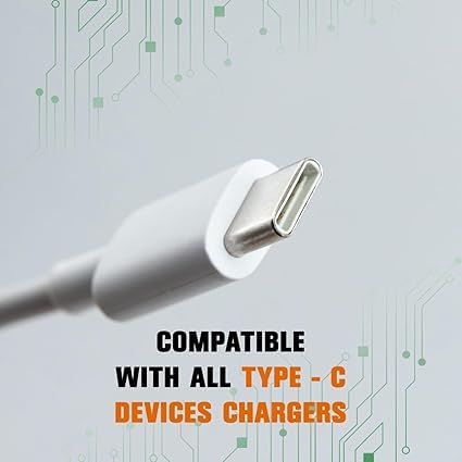 Image of Original Type C to USB Cable 1m White PD Cable, Super Fast Charging, Data Sync Compatibility for iPhone 15, Samsung, OnePlus and Others (APR192)