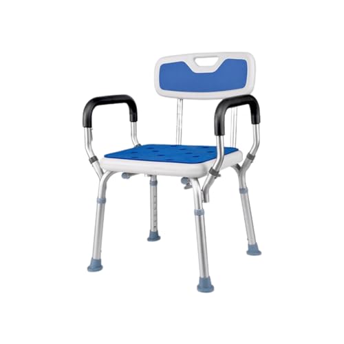 Silla Ducha Interior Brazos y Respaldo,Asiento baño ergonómico y Ligero Aluminio,para Uso hogar, baño, Dormitorio, Sala Estar(Style 1,Mat 1)