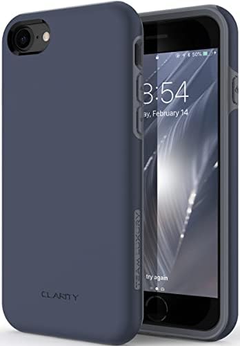 TEAM LUXURY iPhone SE Case 2022/2020, iPhone 8 7 Case, [Clarity Series] Shockproof Rugged [Anti-Drop] [Anti-Scratch] Protective Case for iPhone SE/8/7 Phone Case Cover 4.7", (Dark Navy Blue)