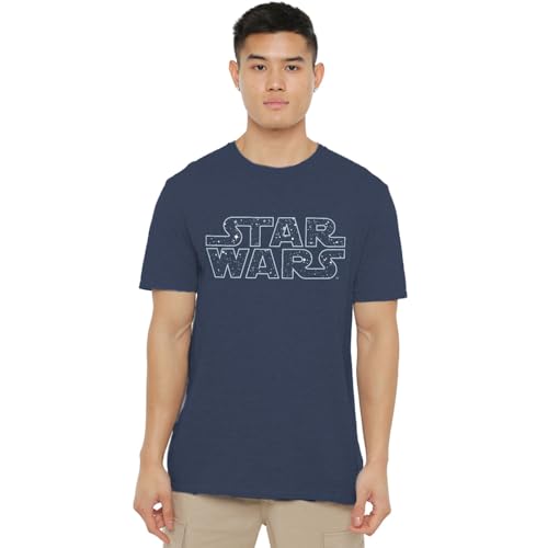 T-shirt Star Wars Starry Logo coupe mixte haut de gamme couleur heather navy