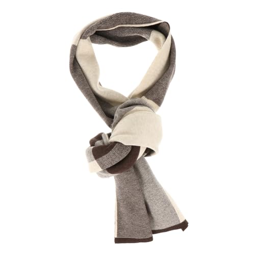 FOMIYES 1Pc Men Wool Plaid Pattern Scarf Comfortable Warm Knitted Neckerchief for Autumn Winter Stylish Chunky Design for Everyday Use