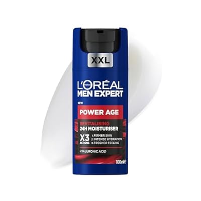 L Oreal Paris Men Expert - L Oréal Crema hidratante para hombre  Antiarrugas y antienvejecimiento  Con ácido hialurónico hidratante para el envejecimiento  Para pieles secas y apagadas  Men Expert Power Age  100ml