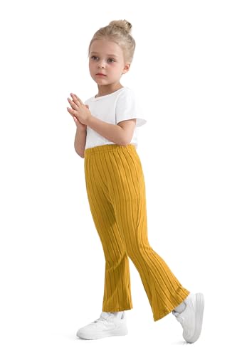 Image of Toddler Baby Girls Fall Bell Bottoms Pants Ruffle Flare Pants Soft Fleece Trousers for Children's