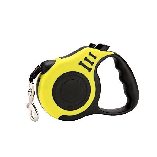 犬用リード 伸縮リード 省力伸縮リード 巻き取り式ドッグリード ハーネス リード 自動伸縮 犬リード 小型犬 中型犬 大型犬 全種類犬に適用 ペット用品 犬 かわいい イエロー