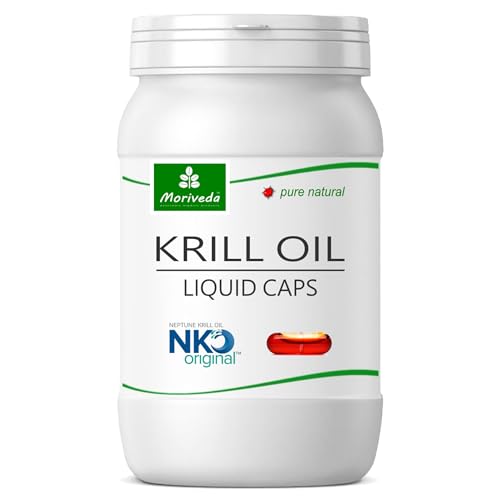 NKO® Krillöl Softgel Kapseln (Testsieger) - hochwertiges Omega 3, 6, 9 - reich an EPA und DHA - Astaxanthin, Vitamin E, Choline und Phospholipide - Herz Immunsystem Gedächtnis - 90 Stück von MoriVeda