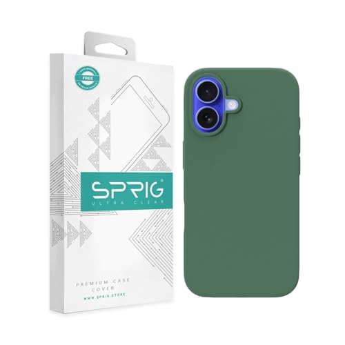Image of SPRIG Compatible with iPhone 16 Premium SilkTone (Liquid Silicone) Back Cover Drop Tested Shock Proof Mobile Case for Men, Women, Boys and Girls with Camera Protection (Forest Green)