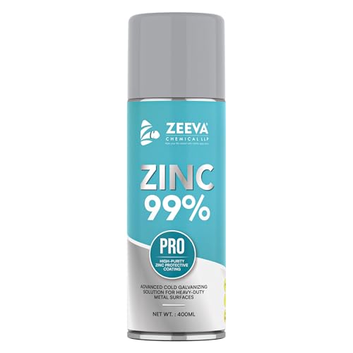 Image of ZEEVA 99% Zinc Acrylic Spray Paint| Cold Galvanizing Spray | Anti-Rust Zinc Coating | Excellent Anticorrosive Protection | Heat & Weld Resistant | Fast Dry | Metal, Auto, Industrial Use