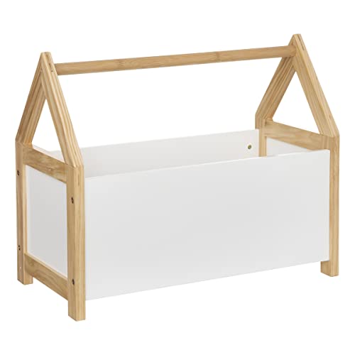 Coffre enfant - bois et pin - blanc - 59x30 cm - Atmosphera créateur d'intérieur
