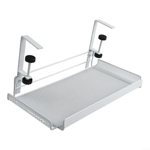 Bandeja adaptadora para cables bajo escritorio Carbon 5cm 36. Organizador de alambre de acero para oficina y hogar sin taladro, colgante para gestión de cables negro (blanco L) miniatura 1