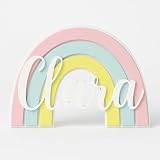Neonobs | Arcoíris Personalizado con Nombre | Decoración Infantil para Estanterías y Puertas | Regalo Ideal para Bebés, Cumpleaños y Bautizos