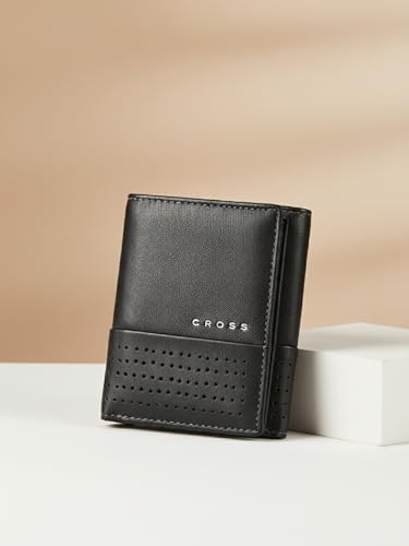 Image of Cross Erie Men's Leather Tri-Fold Wallet -Black