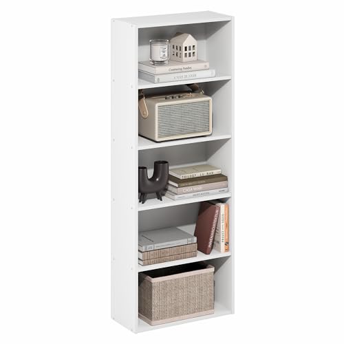 Furinno Basic Book Shelf, 5-Tier Bookshelf, Storage Organizer Bookcase with