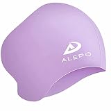 Womens Swim Cap for Long Hair, High Elasticity Thick Silicone Swimming Hats for Women Men Unisex Adu